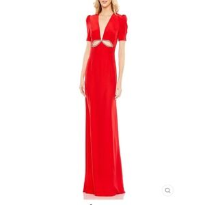 NWT Mac Duggal Formal Gown Evening Dress Rhinestone Cutout Red Size‎ 6